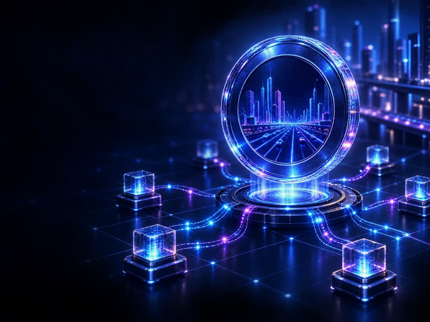 Abstract token core connected to a transparent digital ledger